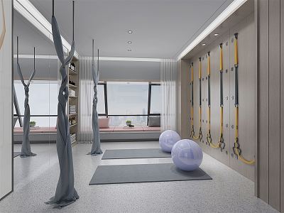 Modern Yoga Room Gym Sports Room Activity Room Gymnastics Room Sporting Goods Sports Equipment Yoga Mat 3d model