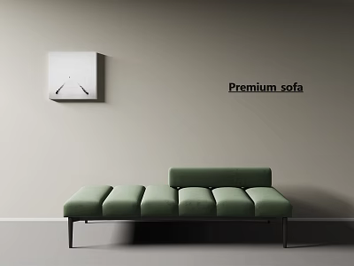 Premium Green Chaise Lounge With Modern Design For Stylish Living Room Interior 3d model