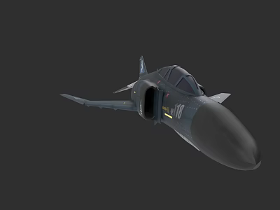 Dark Gray Fighter Jet With Sleek Design Cockpit Aerodynamic Wings And Pointed Nose 3d model