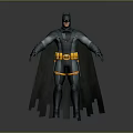 Batman Character 3D Model With Black Cape And Yellow Utility Belt