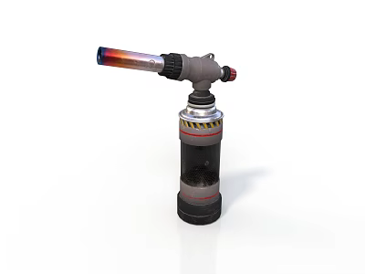 Sci-fi style flamethrower flamethrower flamethrower industrial equipment metal nozzle gas tank device handheld tool burner hot flame spray gun 3d model