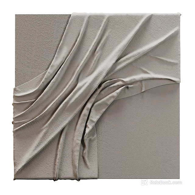 Smooth Wall With Elegant Draped Fabric Decor 3d model 