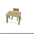 Wooden Children's Table with Chair Simple Design for Kids Study Room