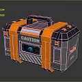 Orange Gray Toolbox with Caution Label and Digital Screen as Essential Daily Living Tool 3d model