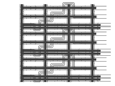 Industrial Pipes Grid Layout with Multiple Layers and Horizontal Vertical Lines 3d model