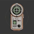 Portable Monitoring Device With Orange And White Design Transparent Dome Display Screen And Control Button