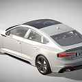 White Audi Sports Car With UK Plate Black Roof And Orange Wheels