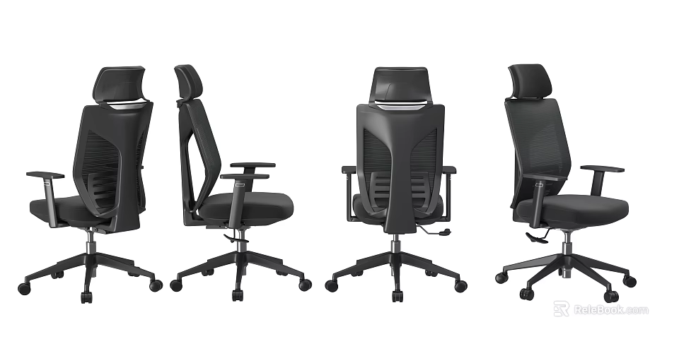 Ergonomic Office Chair With Modern Mesh Back Adjustable Height And Swivel Base 3d model 