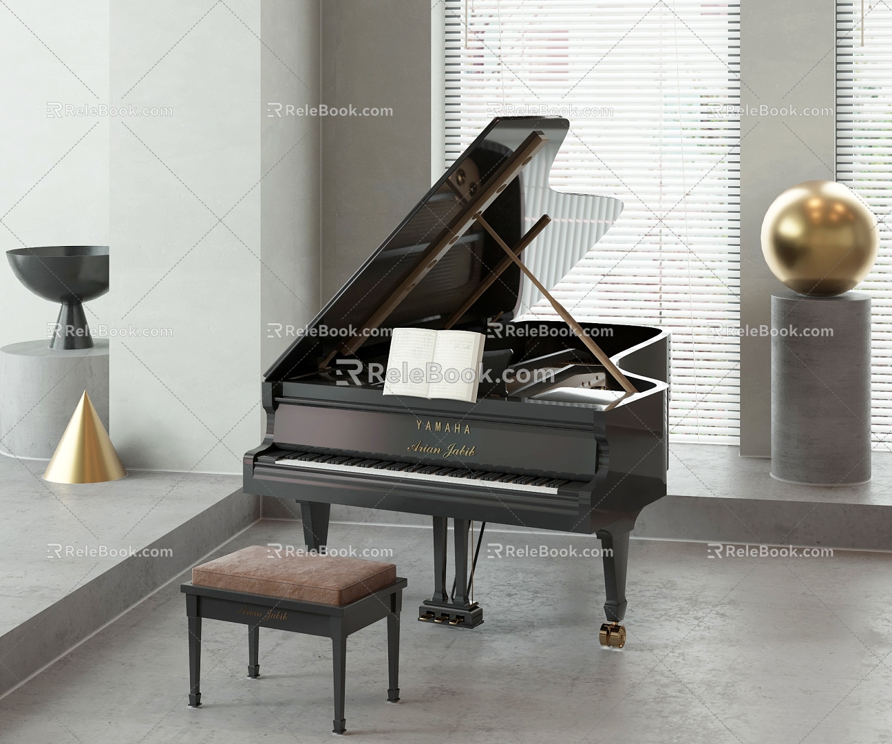 Modern Piano 3d model