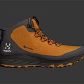Orange and Gray High Top Hiking Shoes with Orange Laces and Grip Sole