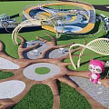 Park Landscape Design With Sports Courts Playground Green Spaces And Walking Trails