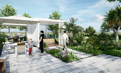 Roof Garden Modern Garden 3d model