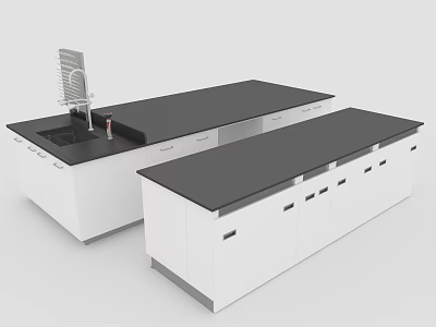 Modern laboratory bench Central console Experimental side table 3d model