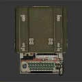 Vintage Open Portable Mechanical Device With Green Metal Case Rotary Dial And Green Buttons