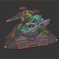 Turret Turntable Railgun Sci-fi Tower Defense Game Tower Defense Sci-fi Turret Game Turret Game Battery 3d model