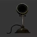 Vintage Brass Equipment With Round Speaker And Metal Base Stand Design