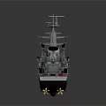 Modern Naval Warship With Gray Hull Red Bottom And Helicopter Landing Deck