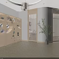 Relaxing SPA Sauna Room With Massage Bed Treatment Posters And Wooden Decor