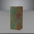 Decorative Glass Box With Colorful Floral Pattern Green Red Gold And Gold Clasp Detail