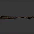 Scattered Dark Brown Wooden Structural Pieces On Dark Background