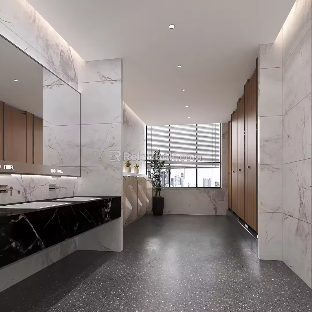 Public Restrooms 3d model