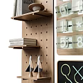 Creative Home Decor Featuring Wooden Shelves Alphabet Cards Blackboard Stickers And Books