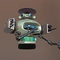 Detailed Robot Character With Mechanical Structure Blue Eyes Clawed Arms And Metal Body