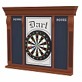 Wooden Framed Dartboard With Score Sections And Classic Dart Target Design