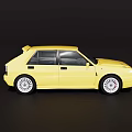 Vintage Yellow Two Door Car With Black Grille And White Rims Design