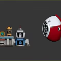 Modern Sci-Fi Equipment Sci-Fi Items Sci-Fi Components High-Tech Components 3d model