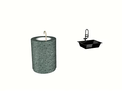 Modern Bathroom Faucet With Matte Black Finish And Countertop Basin Design 3d model