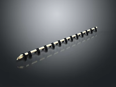 Spiral Shaped Black And Gold Equipment With Multiple Ring Structures And Reflective Surface 3d model