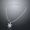 Stylish Silver Snowflake Pendant Necklace With Delicate Chain Fashion Accessory