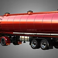 Red Heavy Duty Commercial Tanker Truck For Fuel Transport Vehicle