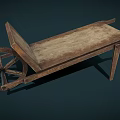 Rustic Vintage Wooden Wheelbarrow With Wooden Wheel And Old Fashioned Frame