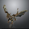 Golden Dragon Mythical Creature With Elaborate Wings And Golden Scales Decorative Figurine