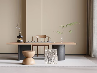 Tea Table and Chair Combination Tea Table Tea Set 3d model