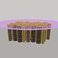 Modern Oval Coffee Table With Transparent Glass Top And Black Cylindrical Legs Design