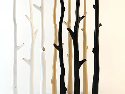 Decorative Stone Wood Branches in Various Colors for Modern Interior Decoration 3d model