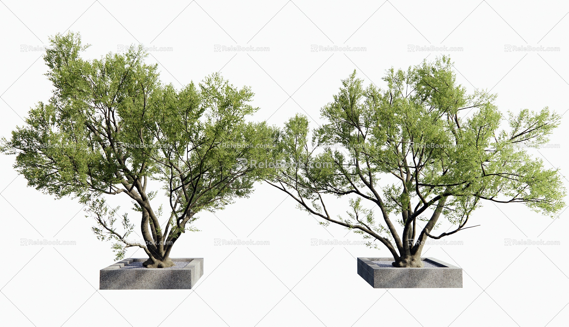 modern landscape tree arbor old pile big tree courtyard landscaping tree plant landscaping 3d model