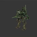 Green Mechanical Mech Game Movie Character With Weapon Cockpit And Legs Design