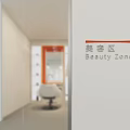 Modern Elegant SPA Sauna Interior Design With White Furniture Robe Mirror And Plant