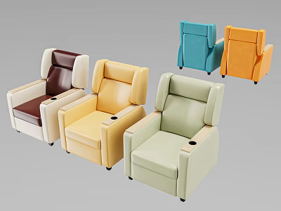 Stylish Modern Single Sofa Design With Various Colors Armrests And Cup Holders 3d model