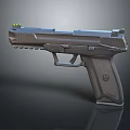 Modern Tactical Pistol With Textured Grip Green Dot Sight And Metallic Finish