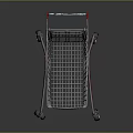 Sturdy Metal Shopping Cart With Red Handle Wire Frame And Rolling Wheels