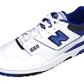 White And Blue Casual Shoes With Black Accents Logo 560 And White Laces