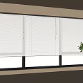 Modern venetian blinds curtain window 3d model
