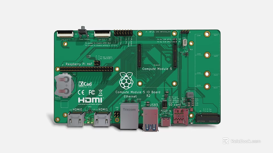 Smart Home Electronic Control Board With Raspberry Pi Module And HDMI USB Ports 3d model 