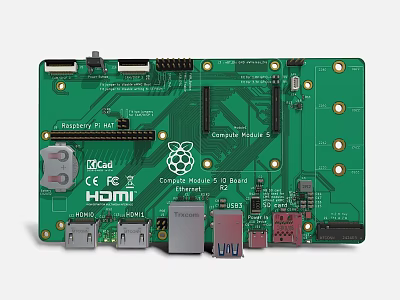 Smart Home Electronic Control Board With Raspberry Pi Module And HDMI USB Ports 3d model