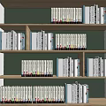 Wooden Bookshelf With Multiple Shelves Holding Neatly Arranged Books Collection